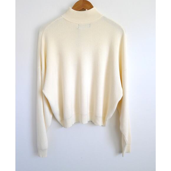 BRUNETTE THE LABEL CANADA Ribbed Knit Half-Zip Popover Sweater S/M NWT $109 - Picture 10 of 15